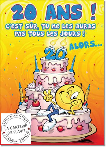 carte anniversaire 20 ans gratuite|Carte 20 ans, lâge magique